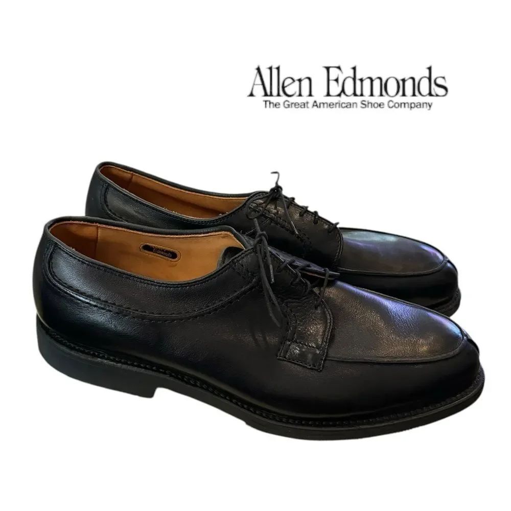 New Allen Edmonds Stockbridge Black Leather Lace-up Oxford Dress Shoes 11 11D